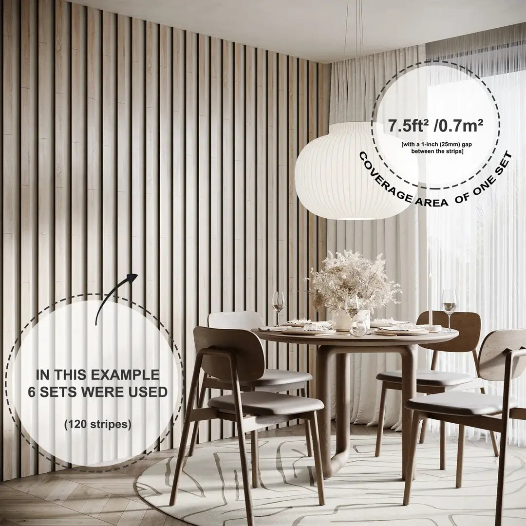Lamela-5 Acoustic Slat Wood Panels 2" | Wooden Wall Decor