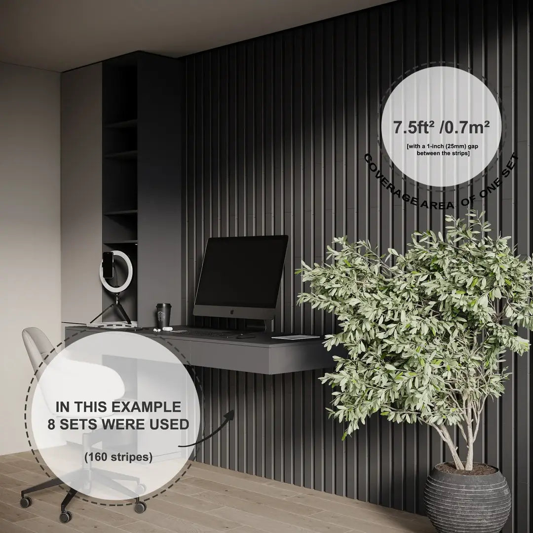 Lamela-5 Acoustic Slat Wood Panels 2" | Wooden Wall Decor