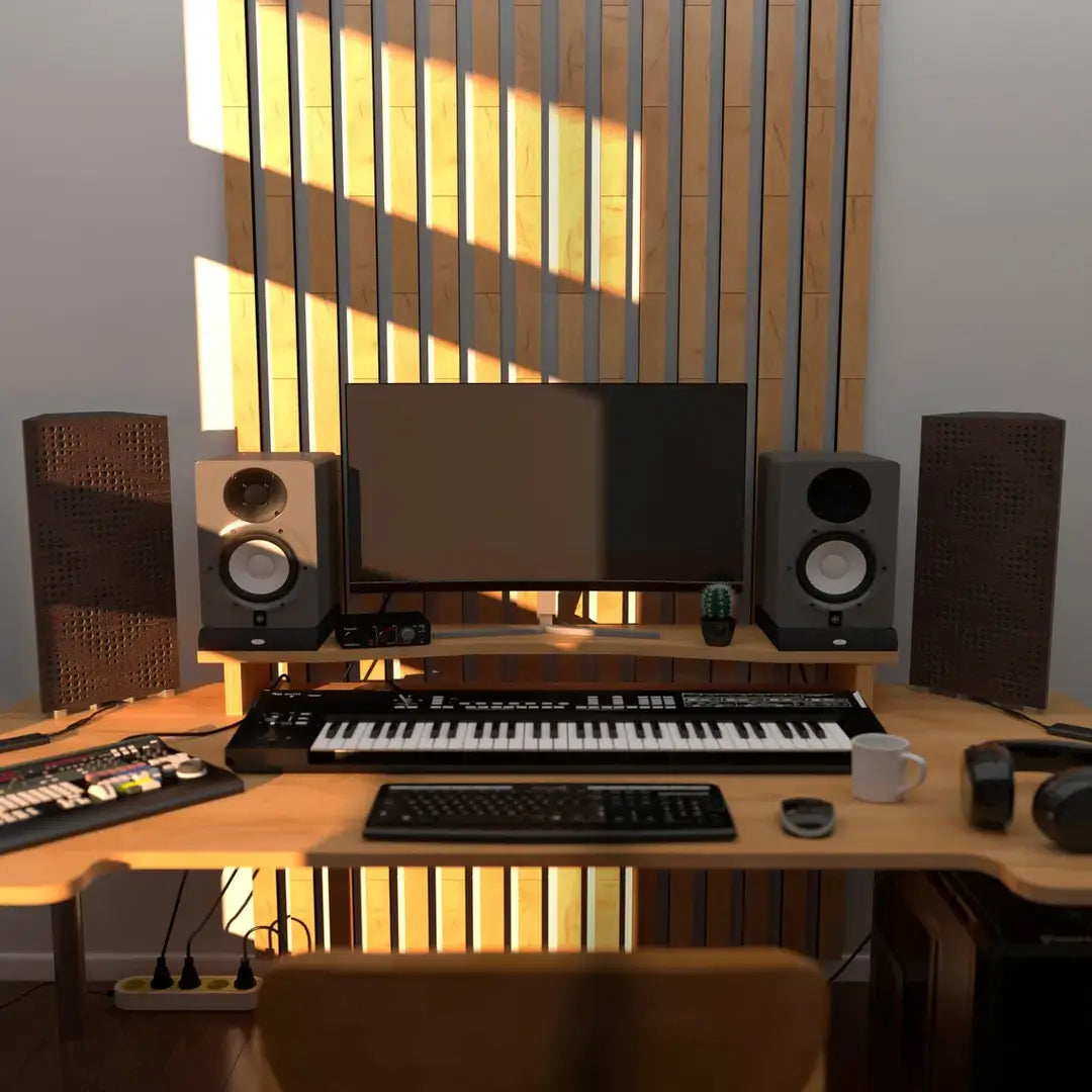 2-pack bass trap with RGB lamp – LED panels for podcasting