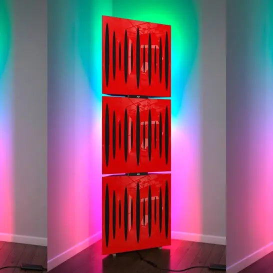 3-Pack Acoustic LED Bass Traps with Floor RGB Light