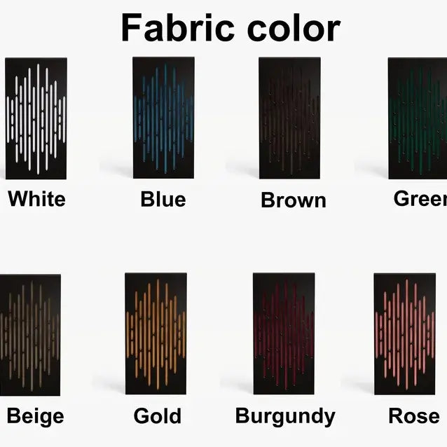 Wave-F Acoustic Panel | Velvet Fabric, Soundproofing,50x25cm
