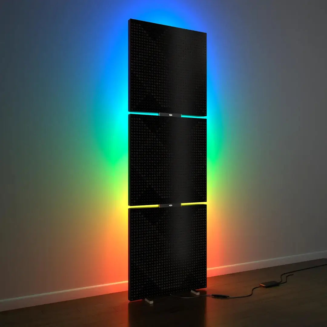 3 Pack WILDS Acoustic Panels with RGB LED Floor Stand
