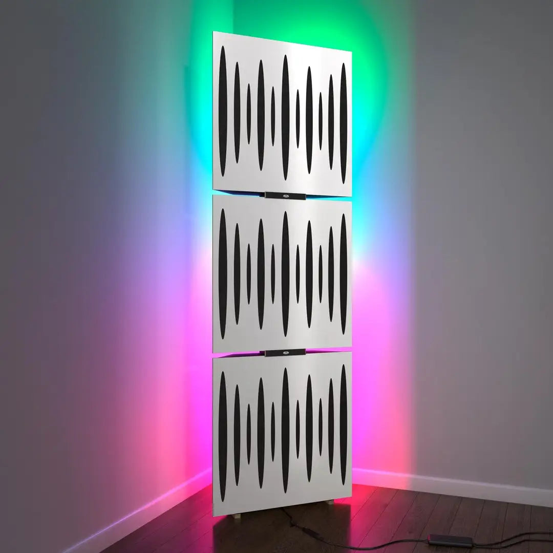 3-Pack Acoustic LED Bass Traps with Floor RGB Light