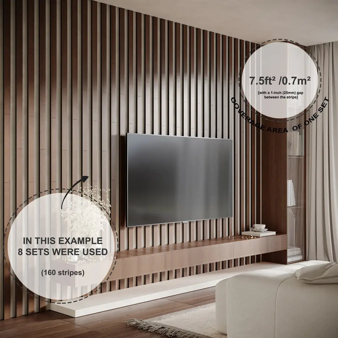 Lamela-5 Acoustic Slat Wood Panels 2" | Wooden Wall Decor