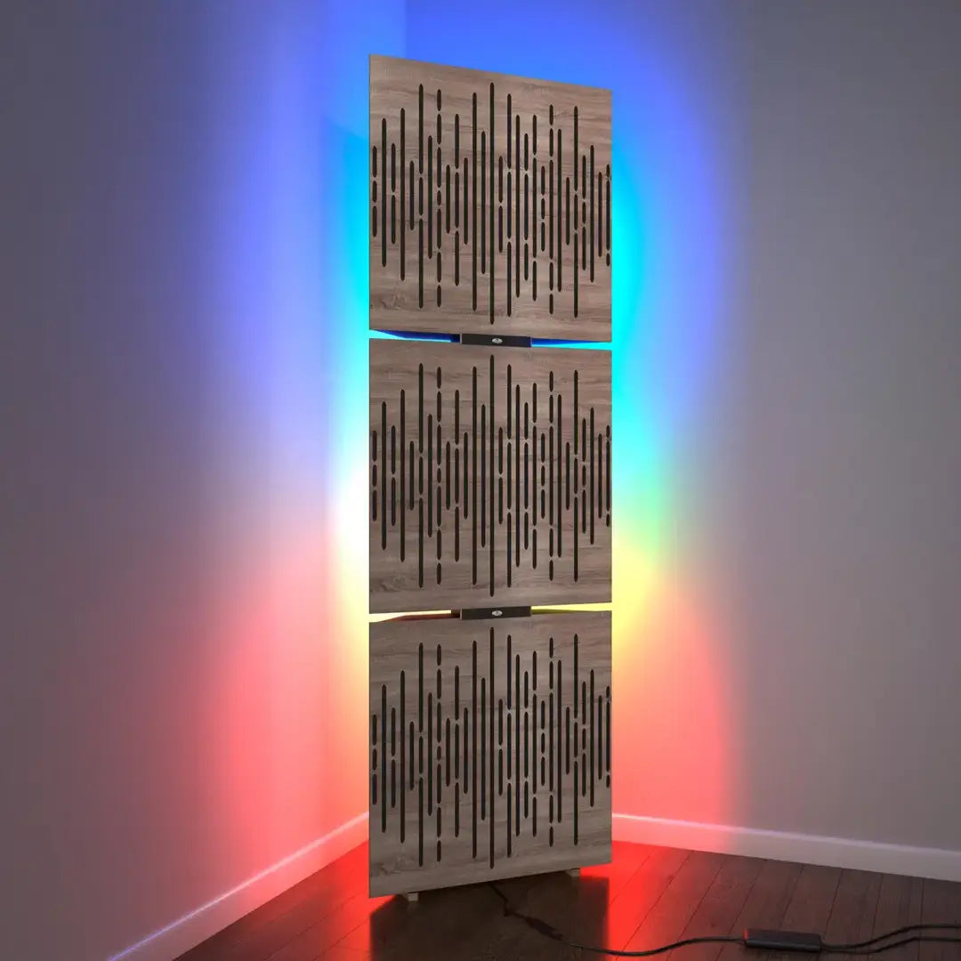 3x WAVE Bass Traps w/ RGB Lamp | LED Acoustic Corner