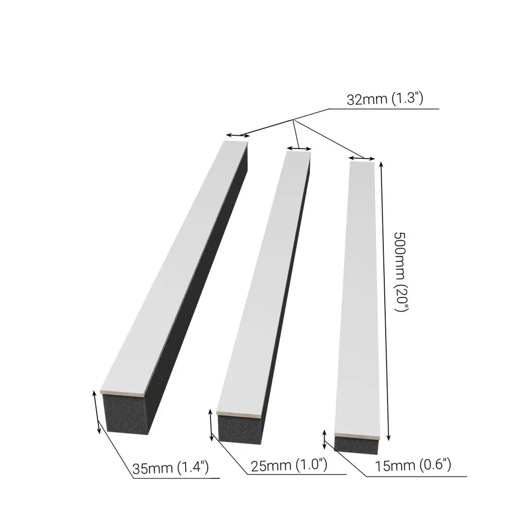 PLUTA-3 Acoustic Panels | 1.2" Strips | Wall Decor