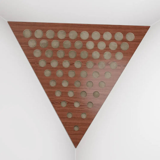 Ceiling Corner Bass Trap «Triangle-ROUNDS-F» 42x42x42cm