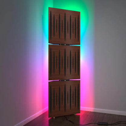 3-Pack Acoustic LED Bass Traps with Floor RGB Light