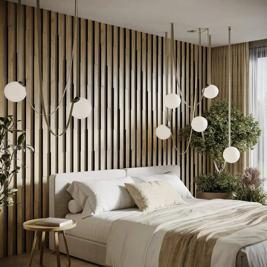 Acoustic Slat Wood Panels "Pluta-5" | 2" Strips | Wall Decor