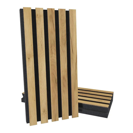 Acoustic Slat Wood Panels "Pole-HALF" | Sound & Style