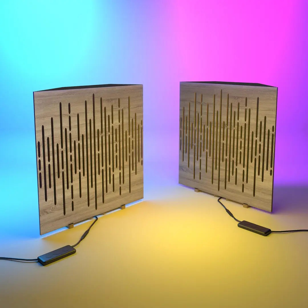 2x Bass Trap WAVE + RGB Lamp for Gamers & Podcasts