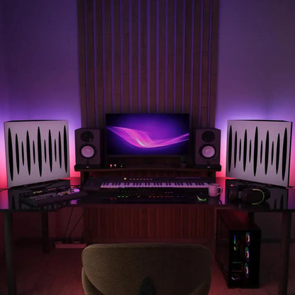 2 Pack - Acoustic Bass Trap "Pulse" with RGB lamp for gamers