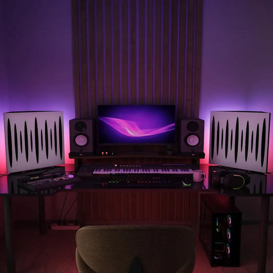 2 Pack - Acoustic Bass Trap "Pulse" with RGB lamp for gamers