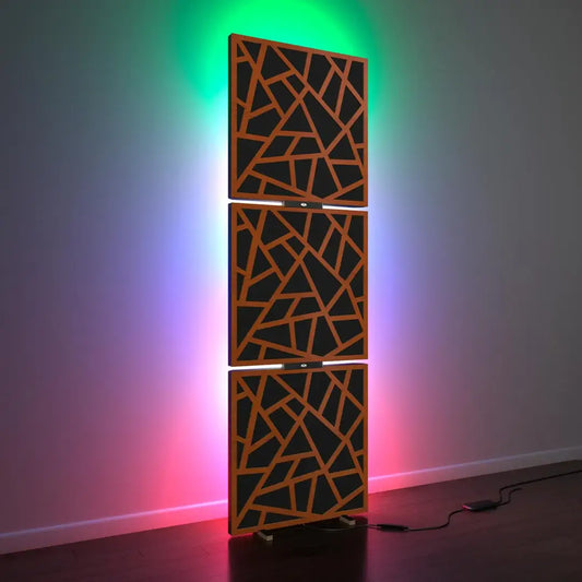 3-Pack Skyross LED Acoustic Panels with RGB Floor Lamp