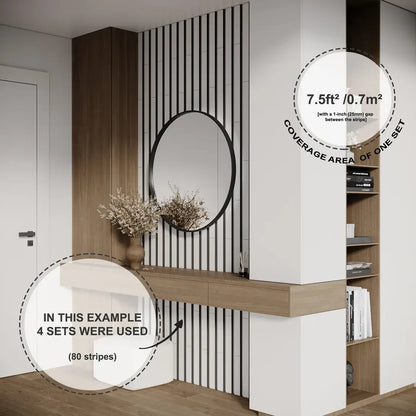Lamela-5 Acoustic Slat Wood Panels 2" | Wooden Wall Decor
