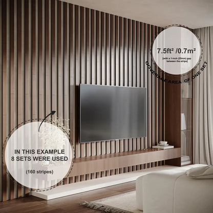Lamela-5 Acoustic Slat Wood Panels 2" | Wooden Wall Decor